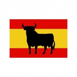 FLAGGE VON SPANIEN SILHOUETTE VON BULL 150 X 90 CM